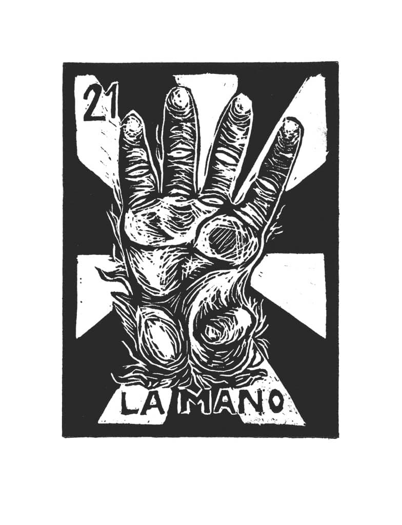 Carta de Lotería 21 - LA MANO