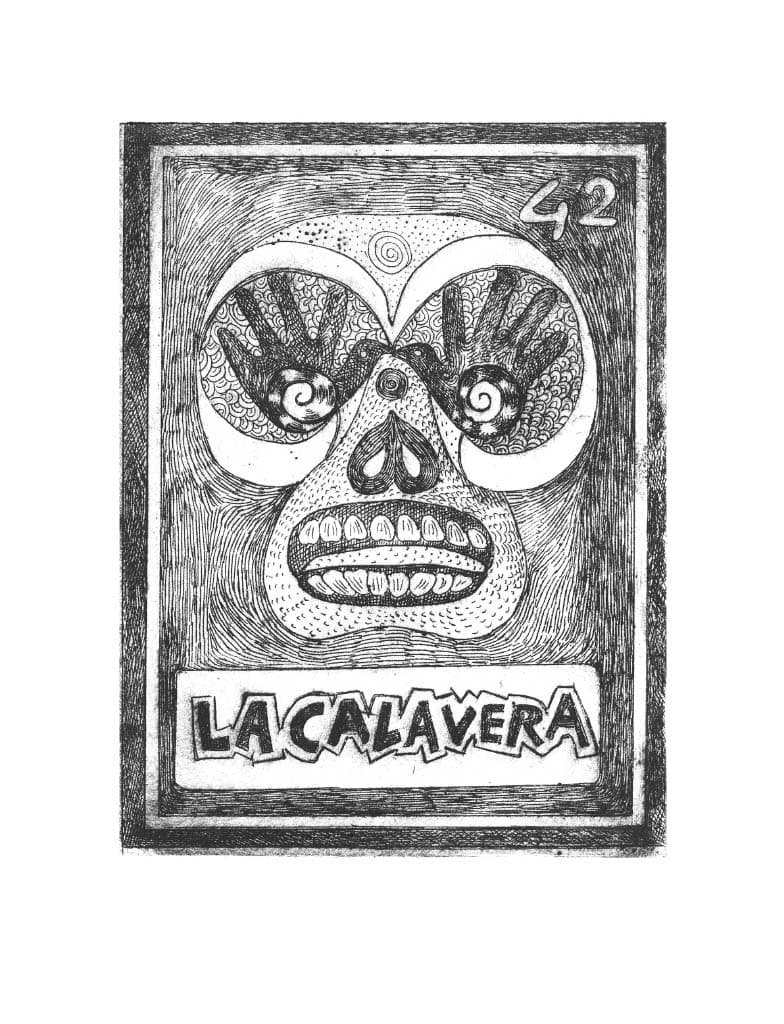Carta de Lotería 42 - LA CALAVERA