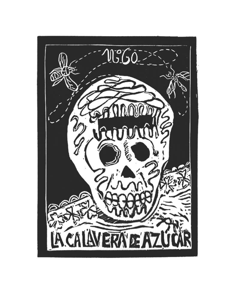 Carta de Lotería 60 - calavera de azúcar